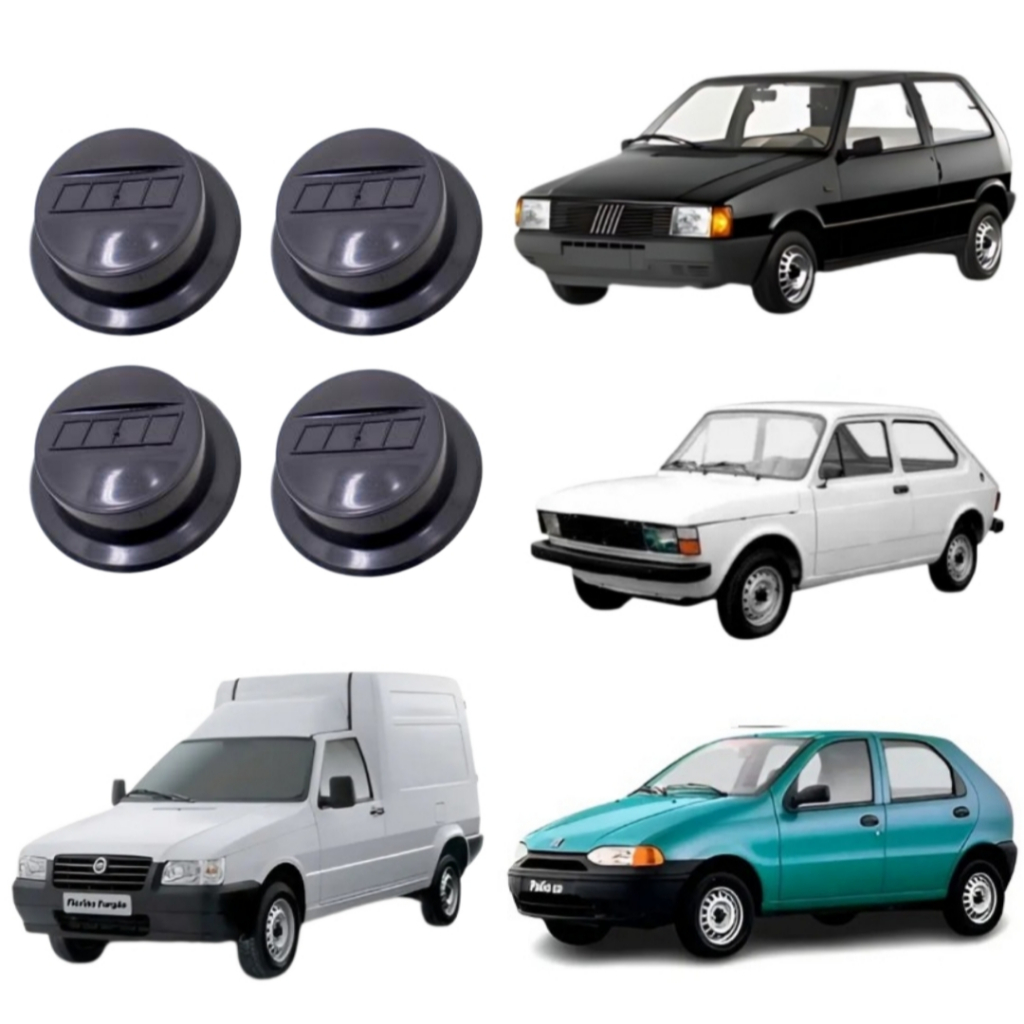 Kit 4 Calotas Copinho SEM LOGO do Cubo de Roda Fiat Uno Mille Palio Strada Fiorino Elba Prêmio e 147