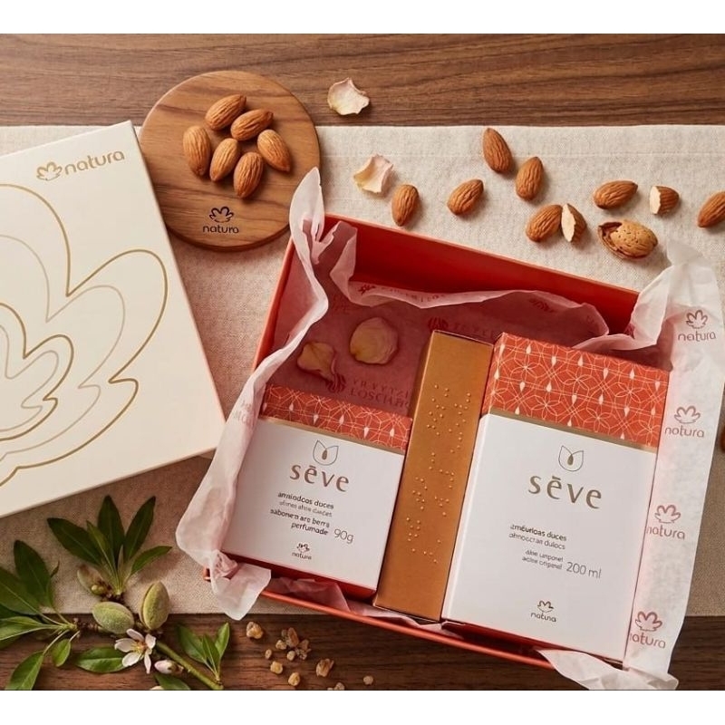 Kit Sabonete e Oleo Seve Amendoas e Creme para mão castanha - Natura