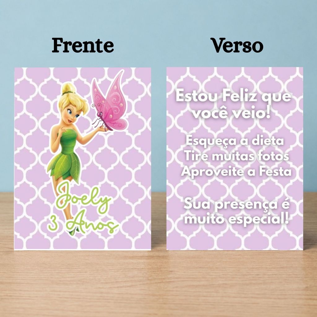 Plaquinhas TINKER BELL Festa Infantil - Plaquinhas para Centro de Mesa Kit Festa
