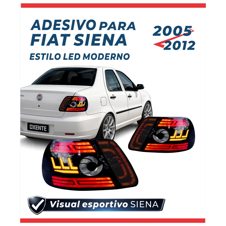 Aplique Mascara Negra Lanterna Traseira Fiat Siena 2005-2012 ( O PAR )
