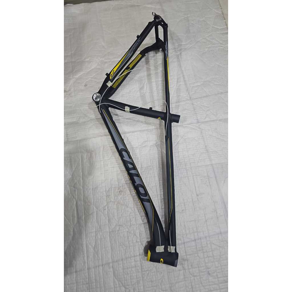 Quadro para Bicicleta Caloi BlackBurn Preto com Amarelo Aro 29 Eixo de 9mm Tamanho P ou 15 Original