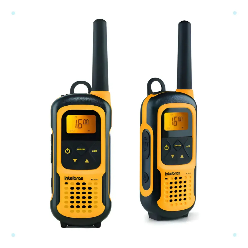 KIT 2 RÁDIO COMUNICADOR RC 4102 WATERPROOF INTELBRAS TIPO VOX 20KM DE SINAL PARA ACAMPAMENTO VIAGENS