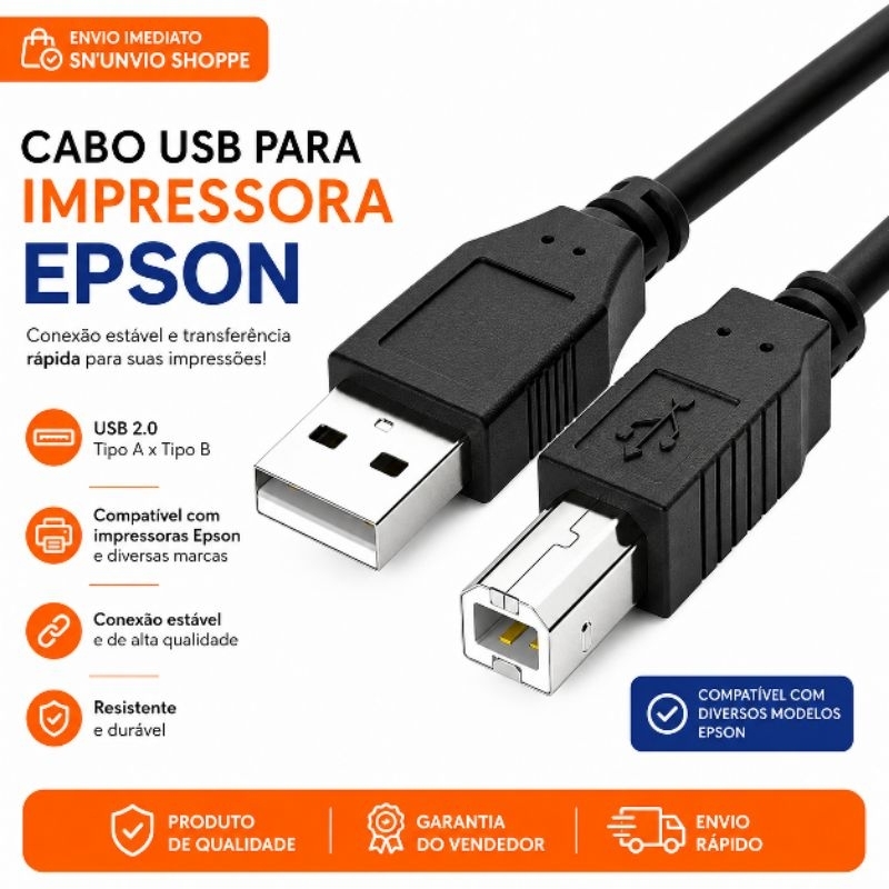 Cabo uss para impressora Epson impressora Hp brother Samsung