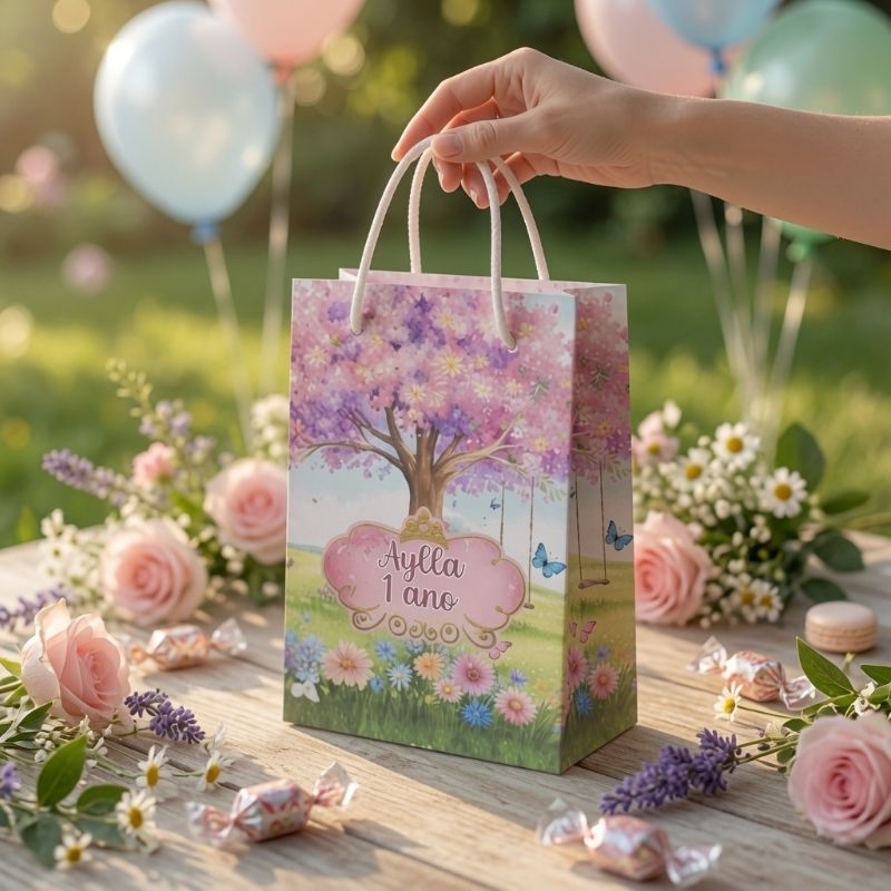 Sacolinha personalizada Jardim Das Borboletas PEGUE E MONTE | Personalizados lembrancinhas mimos