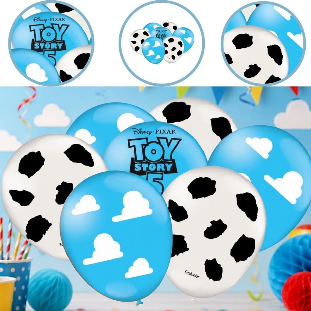 25~125 BALAO LATEX REDONDO - 9 pol. Toy Story 5 (FESTCOLOR) (CHOCO)