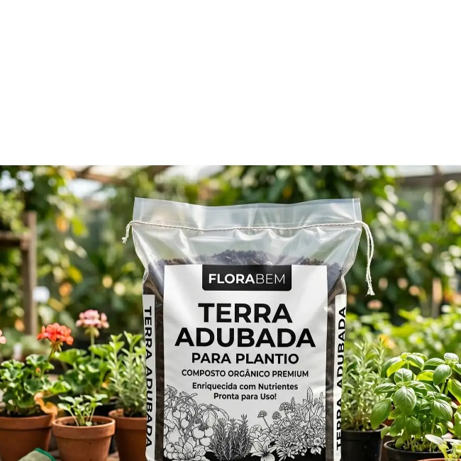 Terra Vegetal Forte Orgânica Para Plantas - Pronta para o Plantio Jardinagem Jardim
