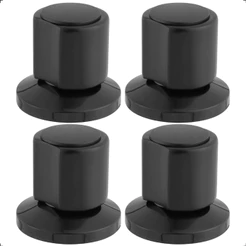 Kit 4 Acabamento Registro Base Deca Padrão 16 Estrias Gaveta Pressão Chuveiro 1/2 3/4 Preto Fosco