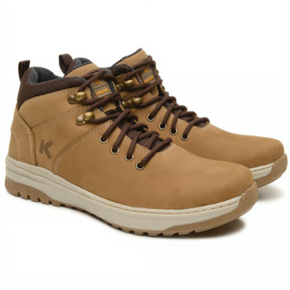 Tênis Masculino Adventure Couro Cano Médio Botinha Casual Confortável Para Cidade Trilha E Trabalho