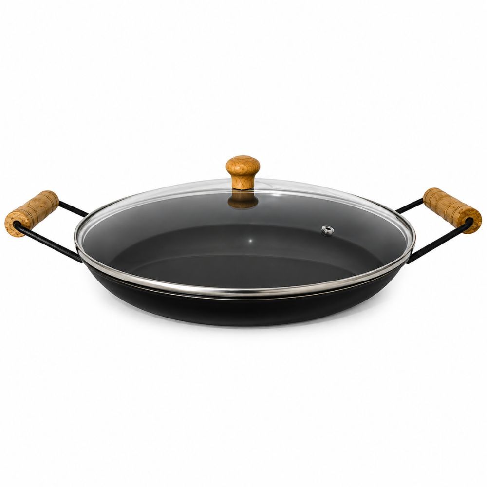 Disco de Arado 20cm Com Borda Aço Com Tampa de Vidro