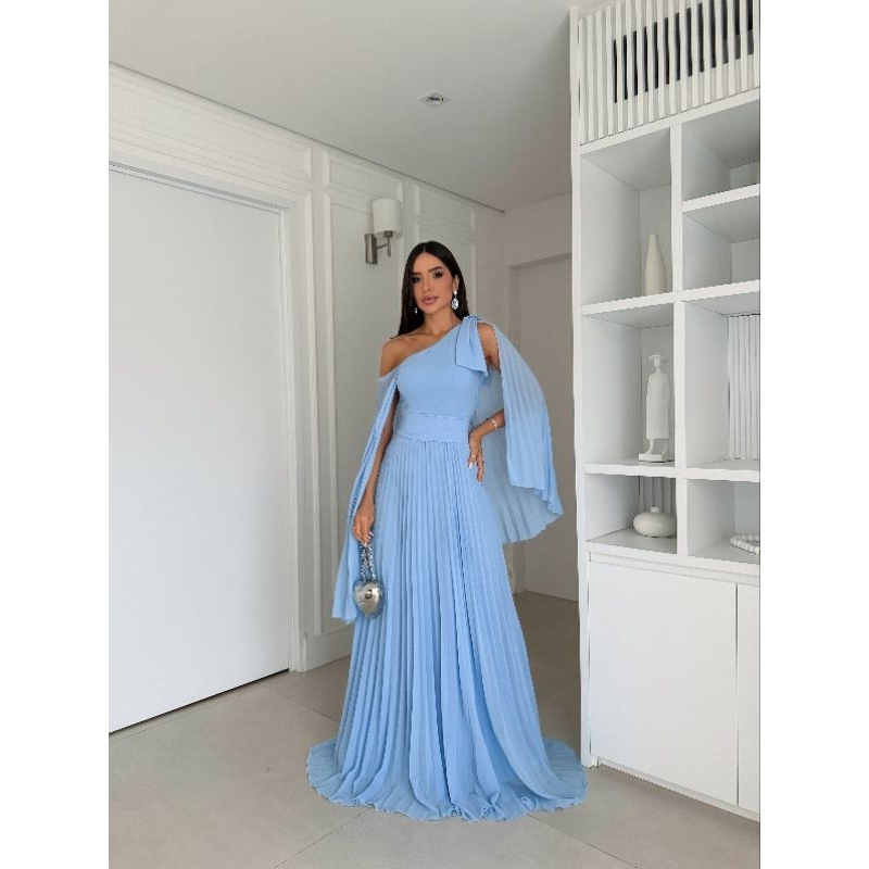 vestido longo elegante perfeito para festas,casamento, graduação, convidadas,ref:176