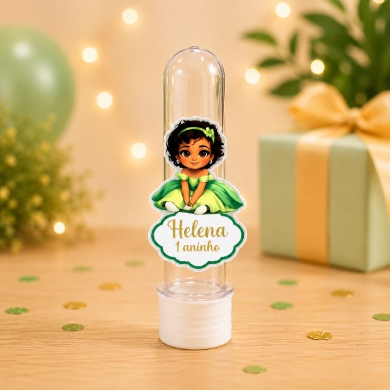 Aplique Para Tubete Tiana Baby - Tiana Cute Personalizado - Lembrancinha - Festa Infantil - Aniversário