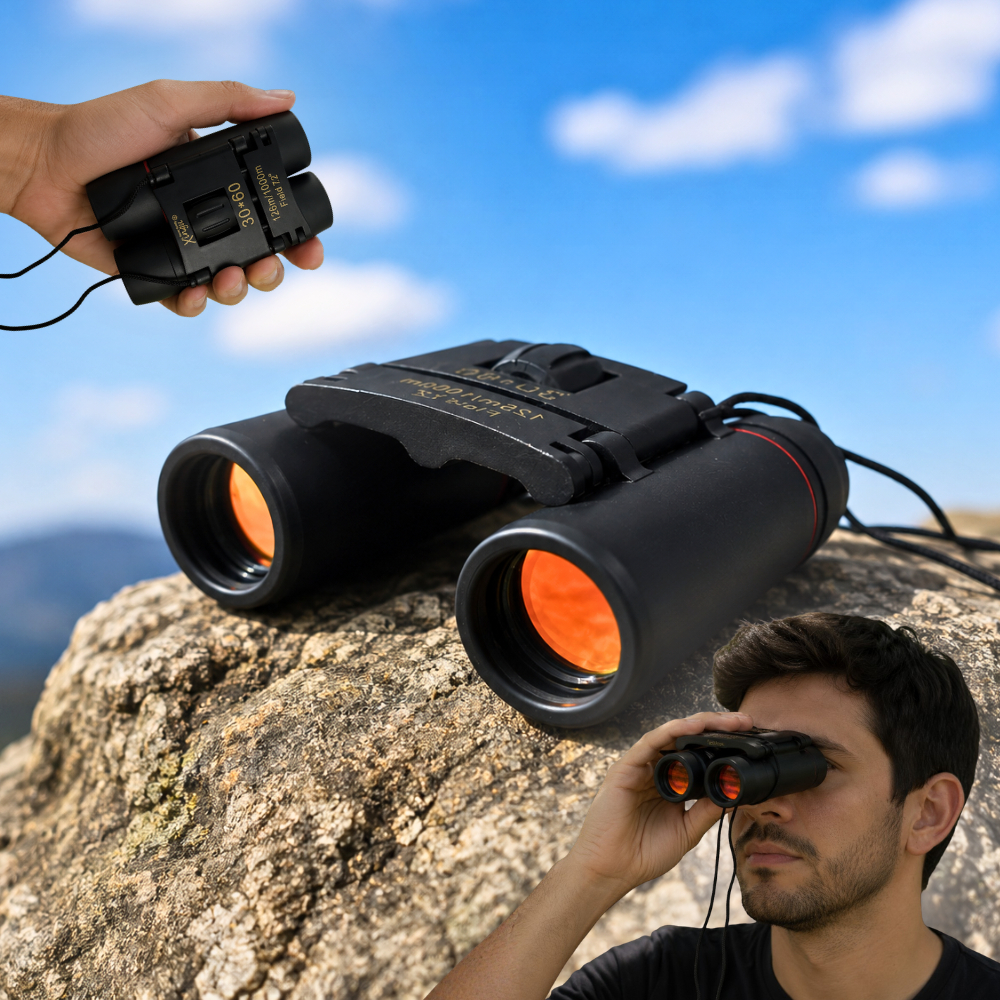 Binóculo Profissional 30x60 com Zoom Alcance 1000m Compacto Diurno Noturno para Viagem, Caça  Pesca Binóculos 1000 longo
