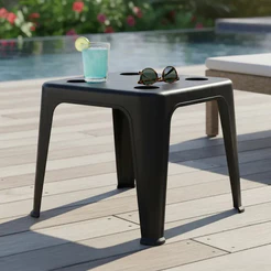 Mesa Multiuso Leve Mesa Plástica Com Porta Copos Integrado Mesa Compacta Praia Varanda Quintal Mor