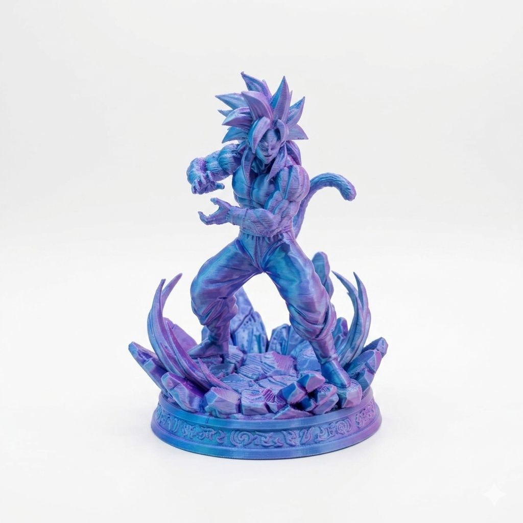 Action Figure Goku SSJ4 Dragon Ball Z Boneco 3D Colecionável Miniatura Estátua Anime Geek Luxo