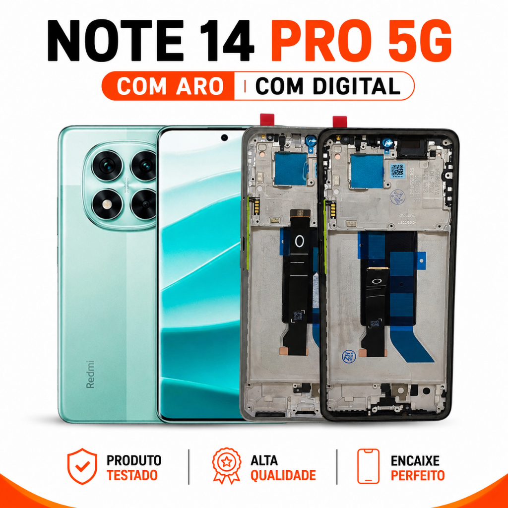 Display Redmi Note 14 Pro 5G Tela Amoled Frontal 100% Original Com Aro Com Digit