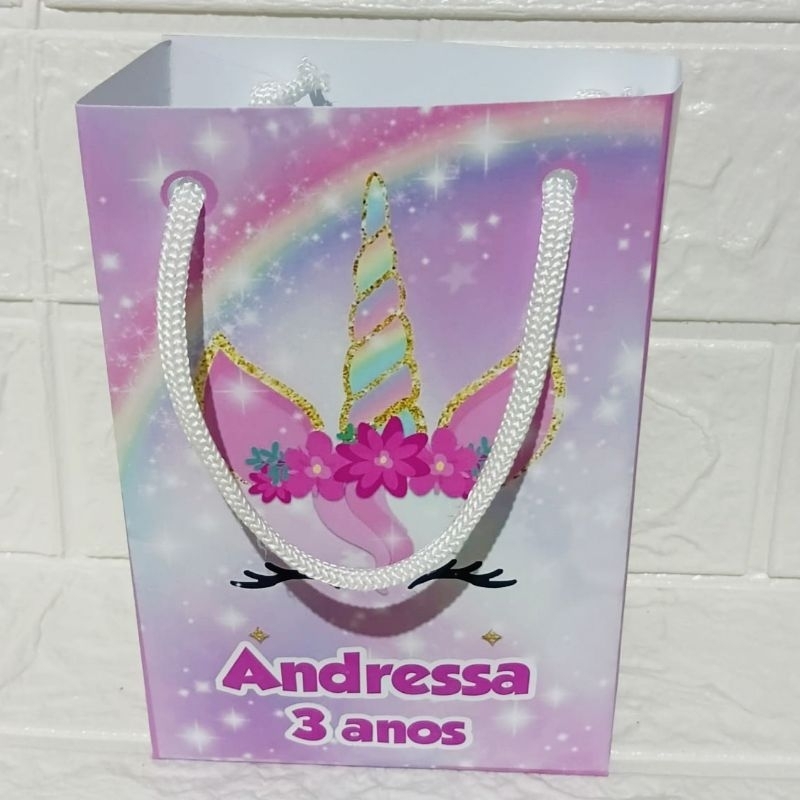 Sacolinhas Personalizadas Unicórnio | Lembrancinhas Surpresa | Festa Infantil