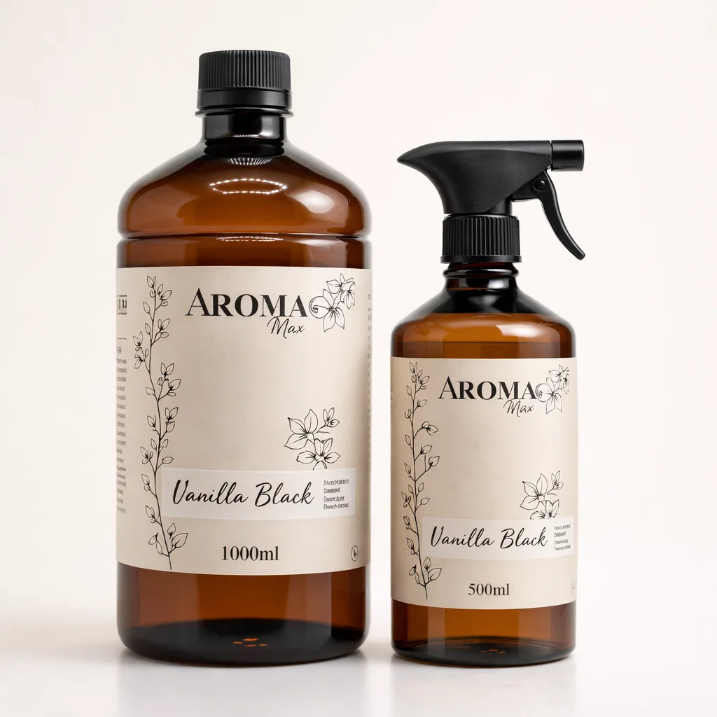 Água Perfumada Vanilla Black 1500ml Residencial Banheiro Quarto Sala Tecidos Residencial Aroma Suave