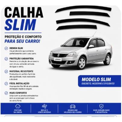 CALHA NOVO DESIGNER LOGAN SLIM 100%RETA TODOS MODELO E ANO — imagem 2 de 2