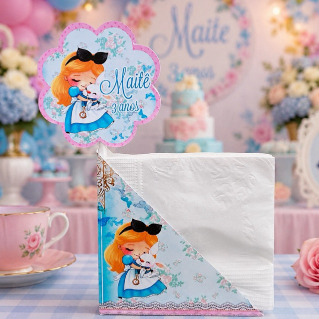 Centro de Mesa Lembrancinha Porta Guardanapo Cinderela Cute Personalizado Enfeite Festa Aniversário Chá Infantil