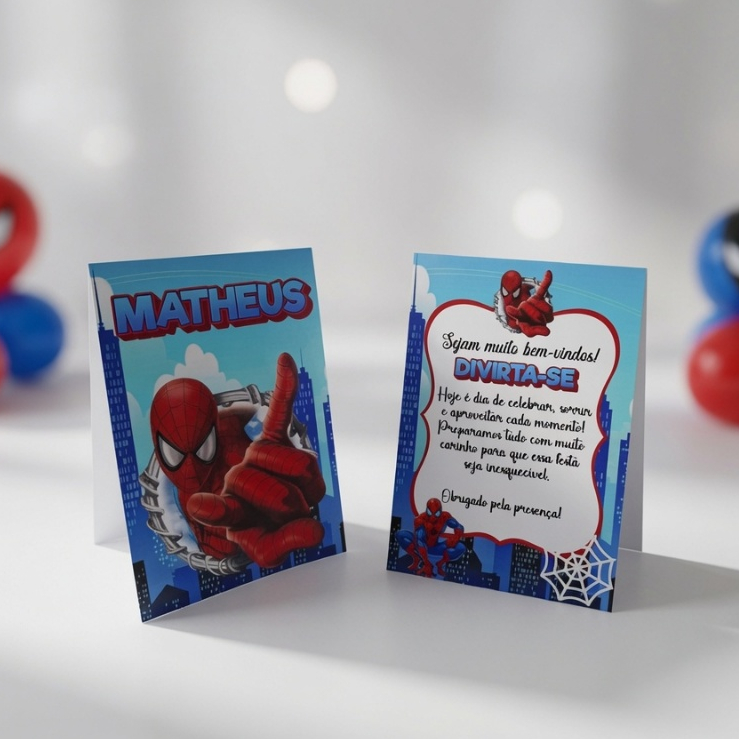 Plaquinha de Centro de Mesa Homem Aranha  / Plaquinha de Agradecimento / Personalizados para festa / Aniversário