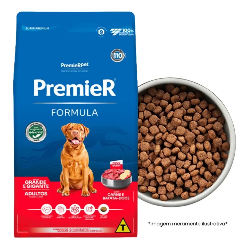 Ração Premier Fórmula Cães Adultos Raças Grandes Carne 15kg