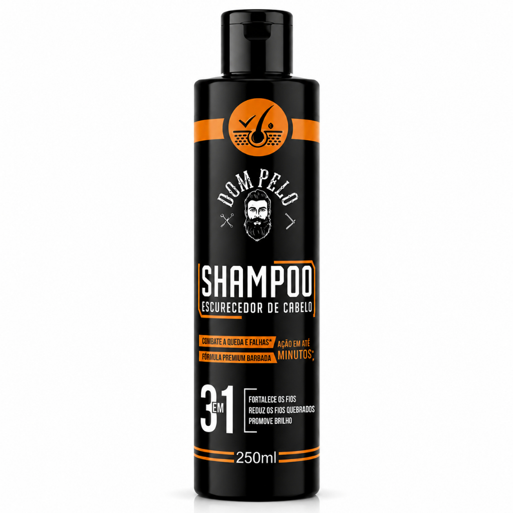 Shampoo Escurecedor Dom Pelo 250ml – Realça a Cor, Revitaliza os Fios e Garante Mais Brilho