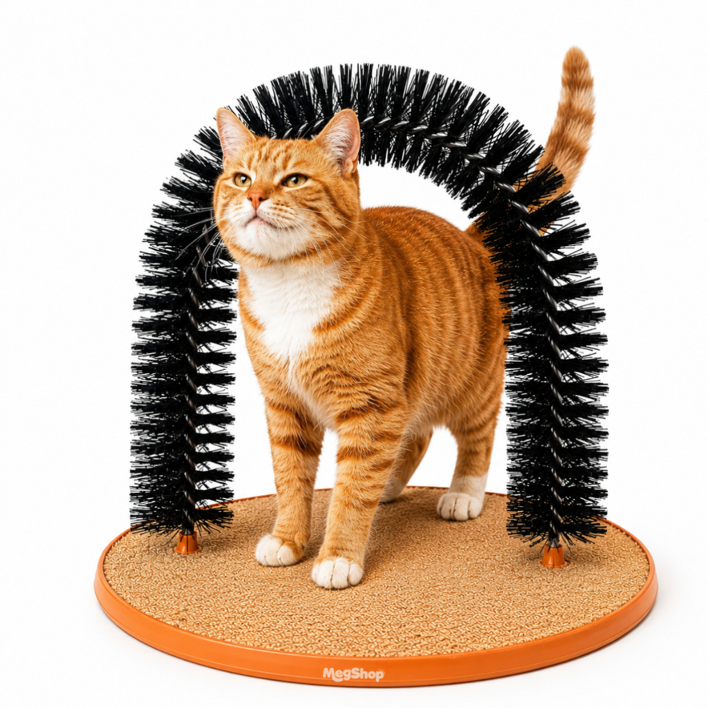 Arco Massageador Para Gatos Escova Em Metal E Plástico Purrf