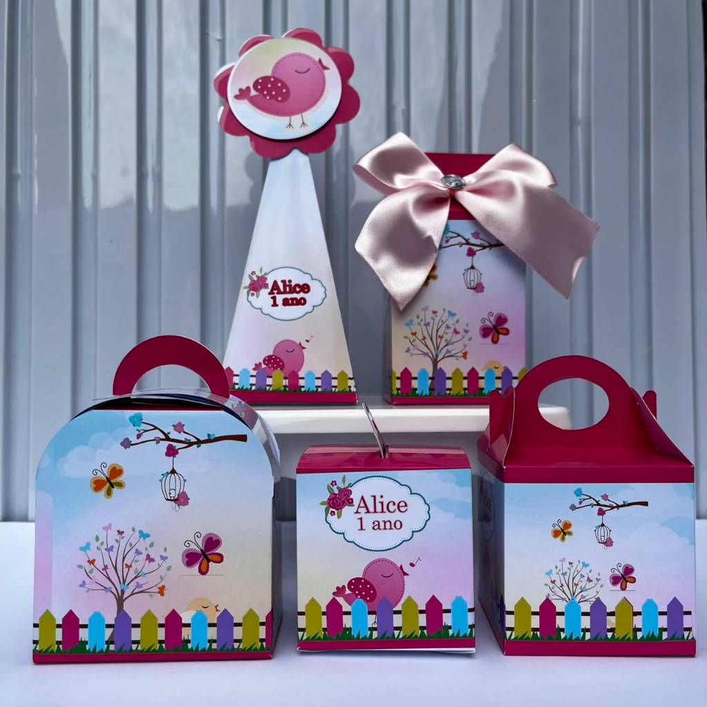 Kit caixas Jardim Encantado Personalizados lembrancinha de Festa Infantil de aniversário