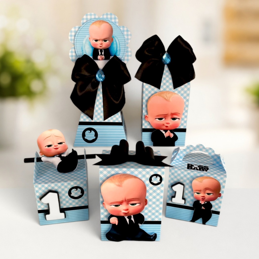 Kit Caixinhas Semi Luxo O Poderoso Chefinho Lembrancinha Festa Aniversário Personalizados