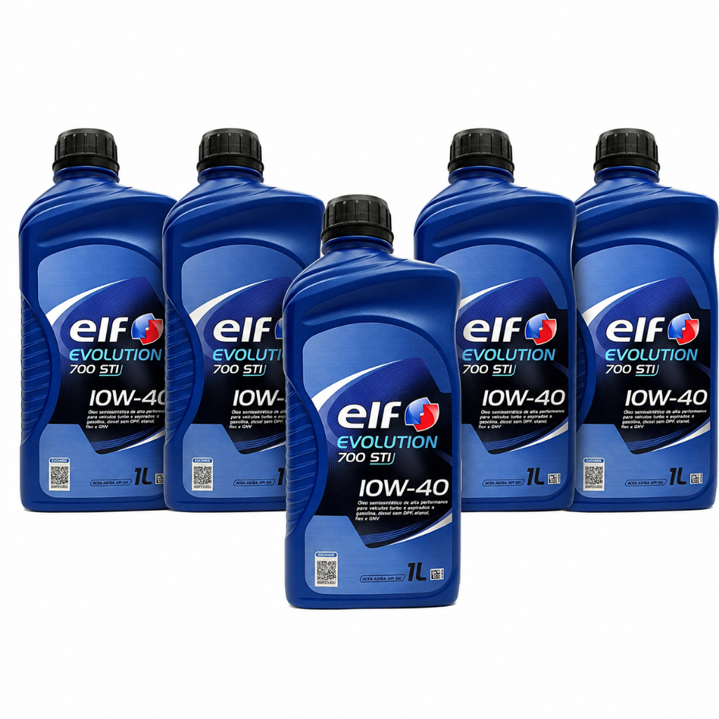 Kit com 5 Litros de Óleo de Motor ELF Evolution 700 STI 10w40 Semissintético