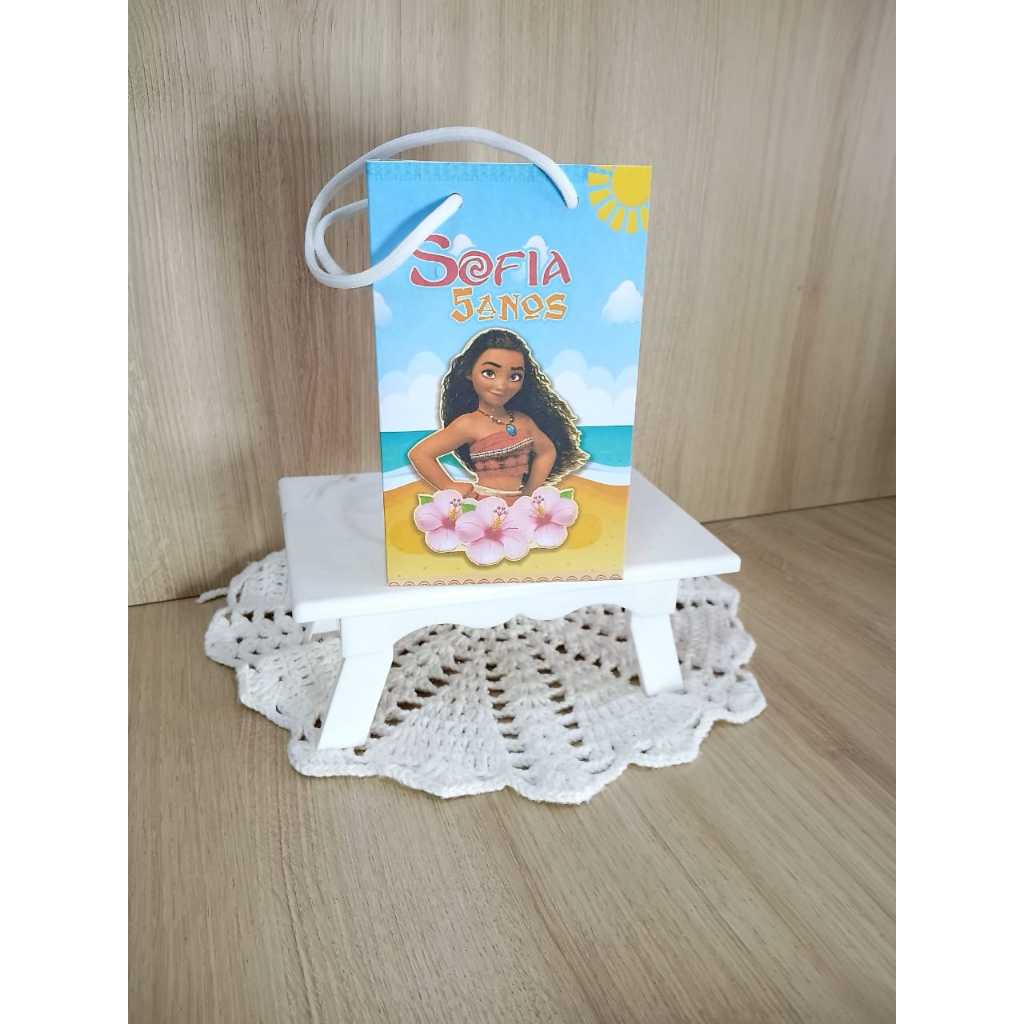 Sacolinha Moana Personalizada Pegue e Monte | Sacolinha Surpresa Lembrancinha Festa Infantil