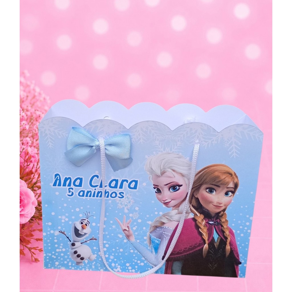 PEGUE E MONTE - Sacolinha Personalizada Frozen - kit festa-lembrancinha - festa infantil - decoração