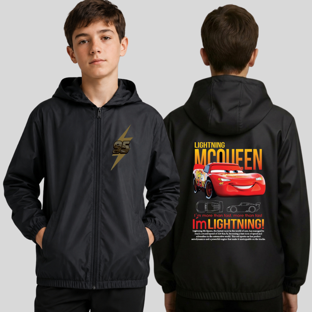 Jaqueta Corta Vento Infantil Blusa Juvenil Capuz Leve Resistente Criança Menino Menina