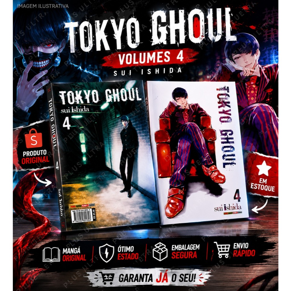 Mangá Tokyo Ghoul Vol. 4 Panini Original | Sui Ishida | Excelente Estado | Português