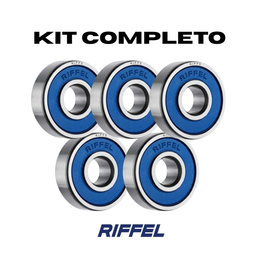 Kit Rolamento Moto Titan/Fan/Start 150‑160 | Roda Dianteiro + Traseiro + Coroa - Riffel.