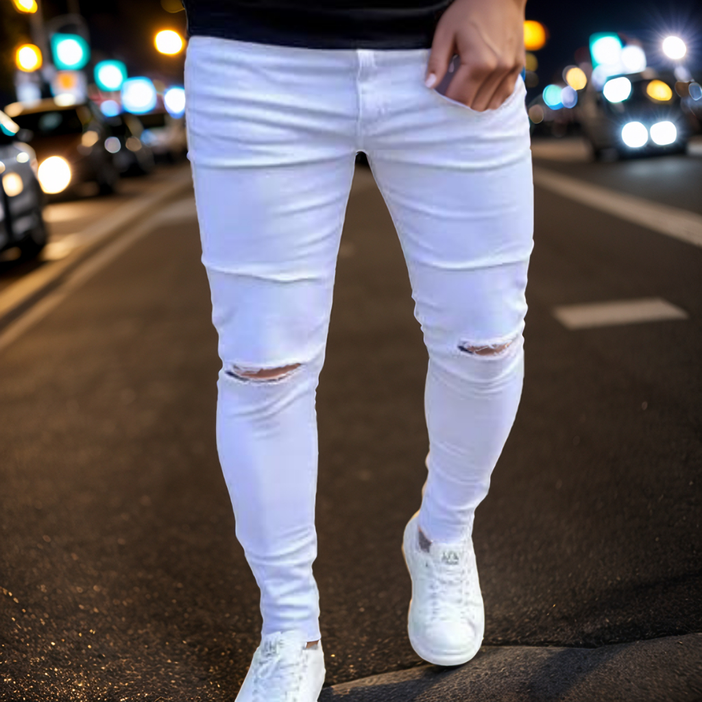 Calça Jeans Masculina Skinny Sarja Rasgada Destroyer Premium