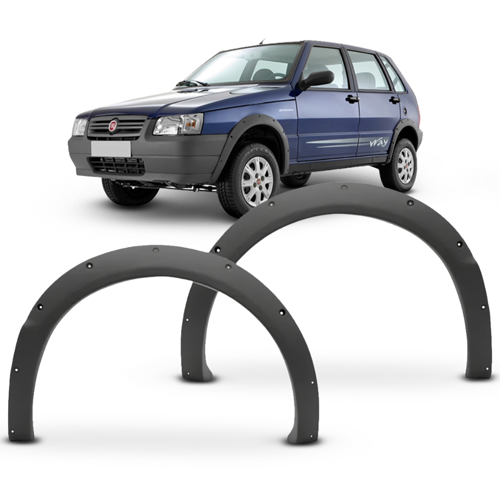 Par Moldura Paralama Dianteiro Uno Way Economy 2008 A 2011 Cinza