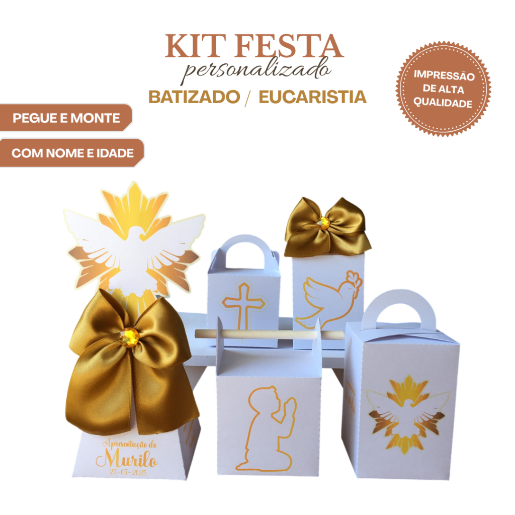 Kit Festa Caixinhas BATIZADO , EUCARISTIA lembrancinhas personalizadas para aniversario infantil decoração mimos