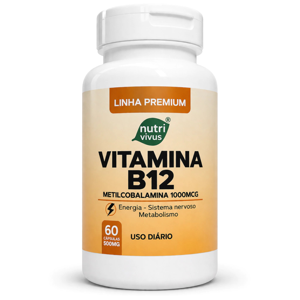 Vitamina b12 - 60cps -Linha Premium - Nutri vivus Equilíbrio e Bem-Estar