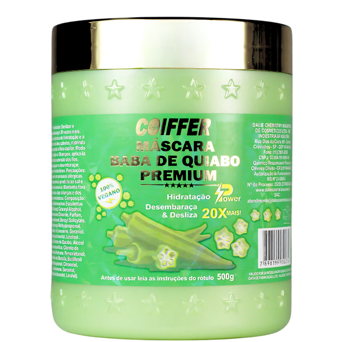 Creme de Tratamento Baba de Quiabo Coiffer 500g | Desembaraça e Desliza 20x