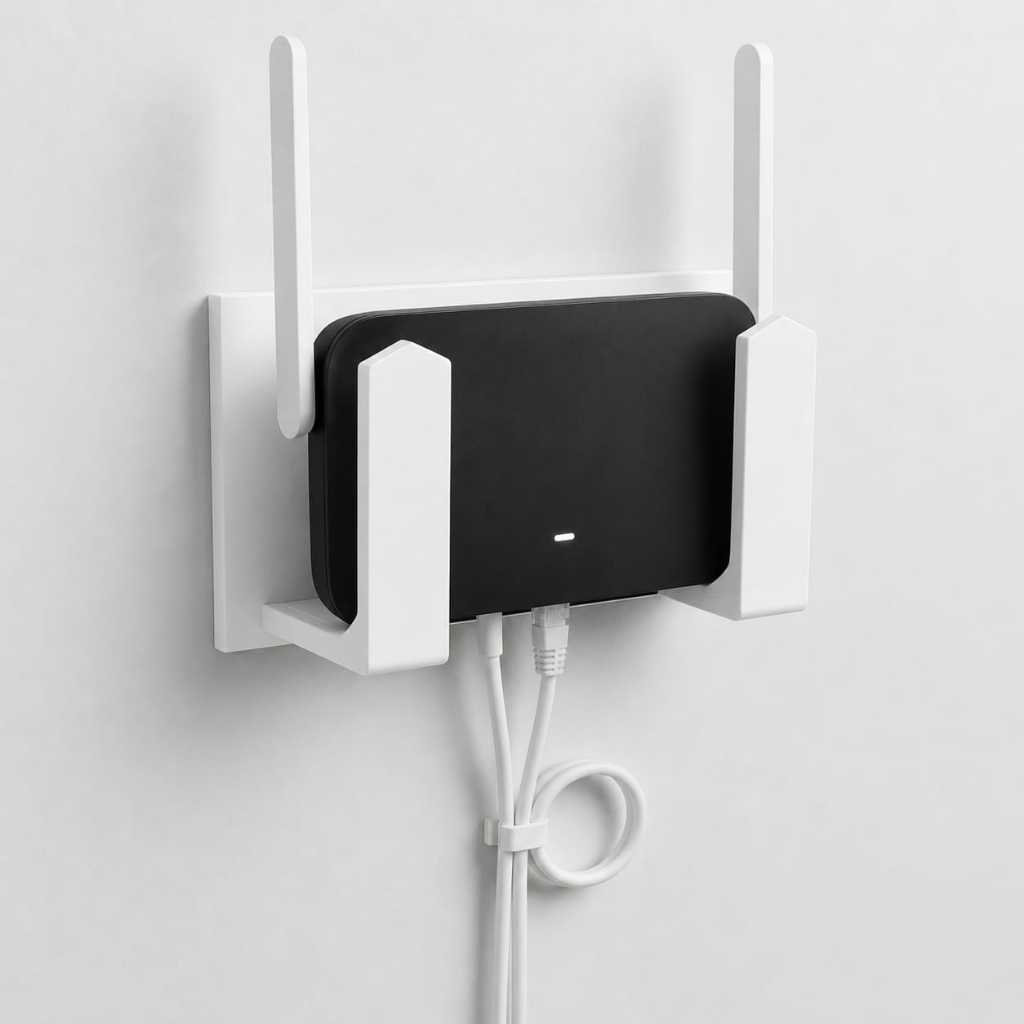 Suporte Roteador Parede Sem furo Fita 3M Organizador WiFi Universal