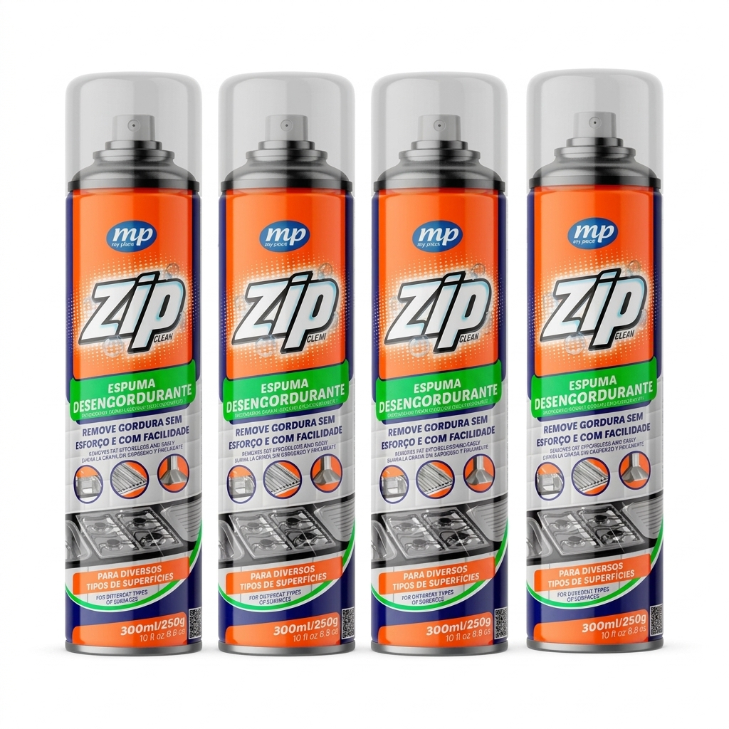 Imagem Espuma Desengordurante Limpeza Pesada para Fornos, Fogões 300ml Zip - dissolve Gordura Air Fryer