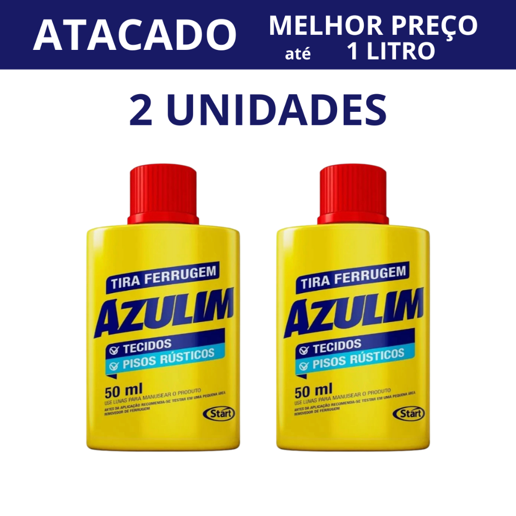 Removedor de Ferrugem Pisos Rústicos Tecido Aço Inox Quartzo Pedras - Tira Ferrugem Azulim 50ml
