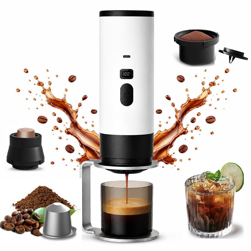 Cafeteira Portátil Espresso 3 em 1 – Compatível Nespresso  Cápsulas Pó e Pods Viagem Camping Sem Eletricidade