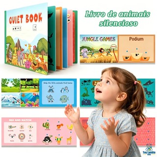 Livro silencioso de educação precoce para crianças, livro de conhecimento e reconhecimento para bebês