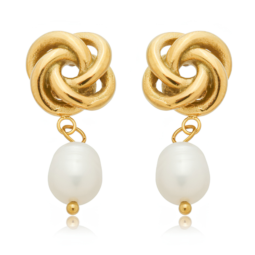 Brinco Percy Pearl Pérola Sofisticada Banhado A Ouro 18k Feminino Delicado Joia Premium Elegante
