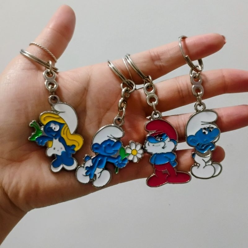 Chaveiro dos Smurfs em metal esmaltado