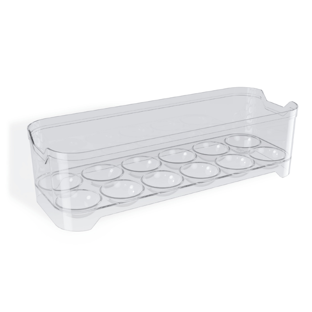 Organizador De Geladeira Bandeja Porta 12 Ovos Acrílico Empilhável Multiuso Cozinha UZ422 - Incolor
