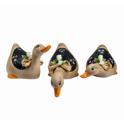 Trio de Patos decorativos em Cerâmica