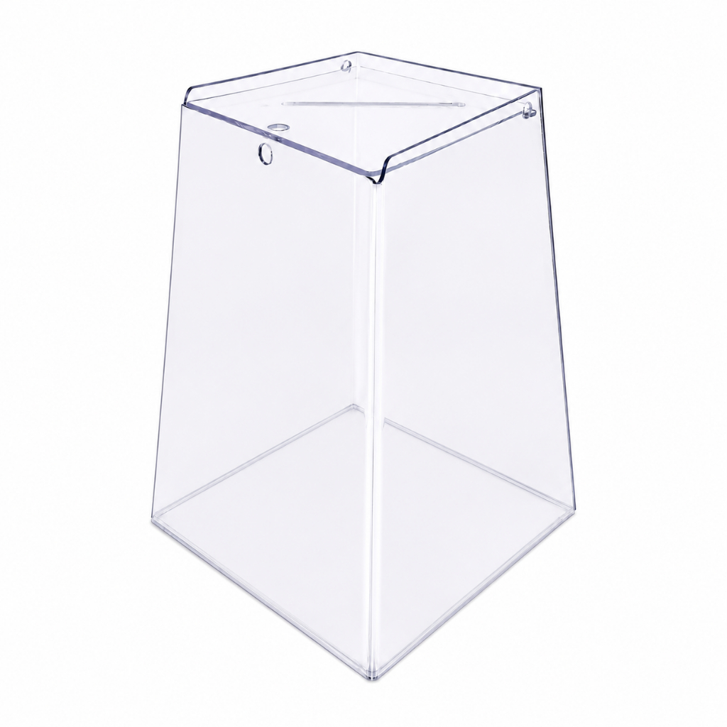 Urna piramidal acrilico transparente  sorteio altura de 30cm